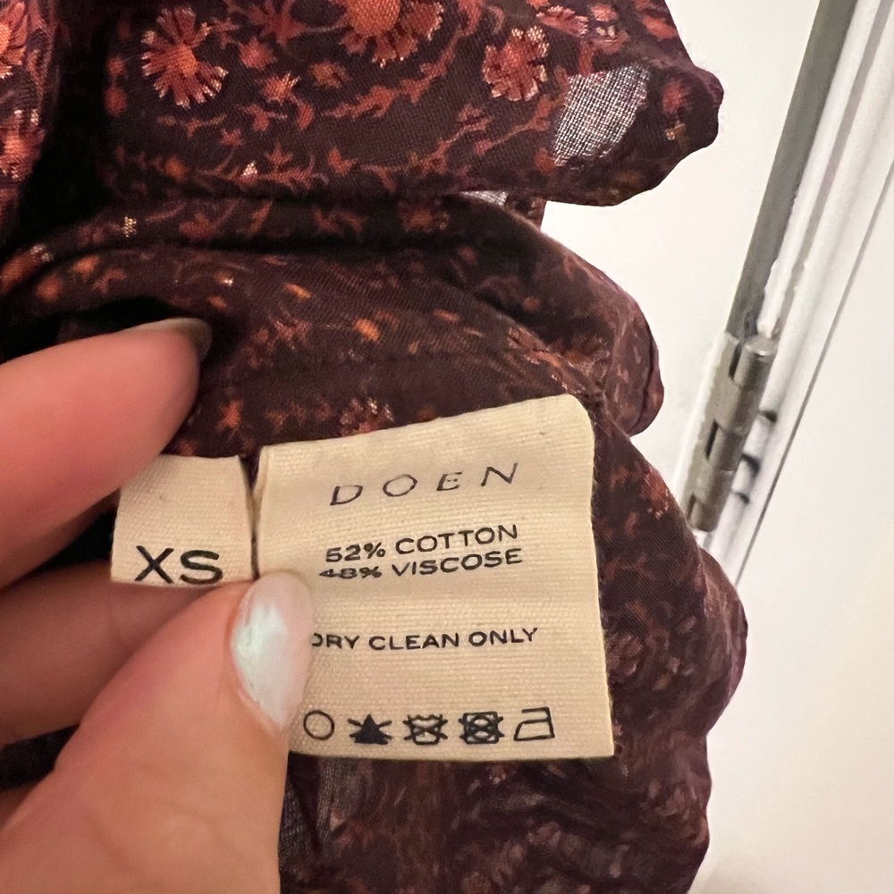 DOEN Azalea Aubergine Prairie Long Sleve Mini Dress - Picture 4 of 4